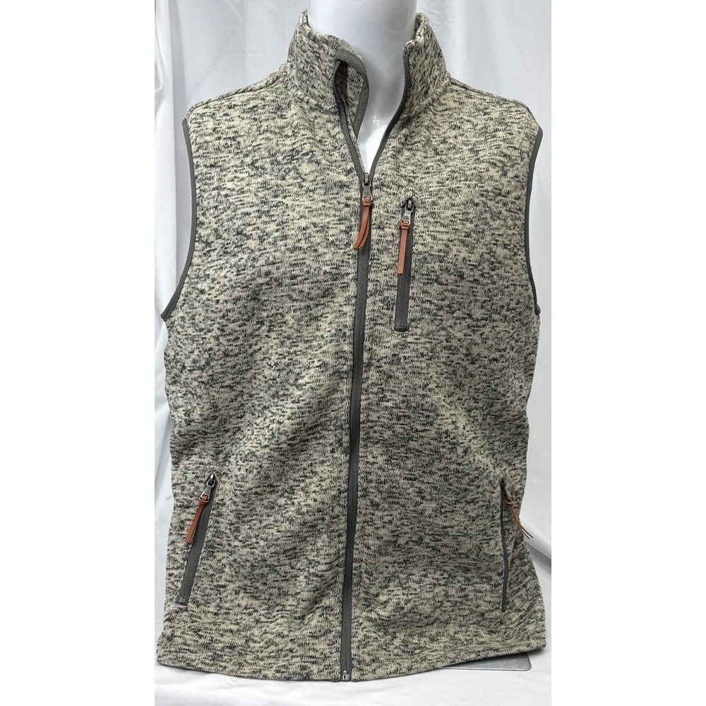 Cody James Range Western Gray Marled Fleece Vest M